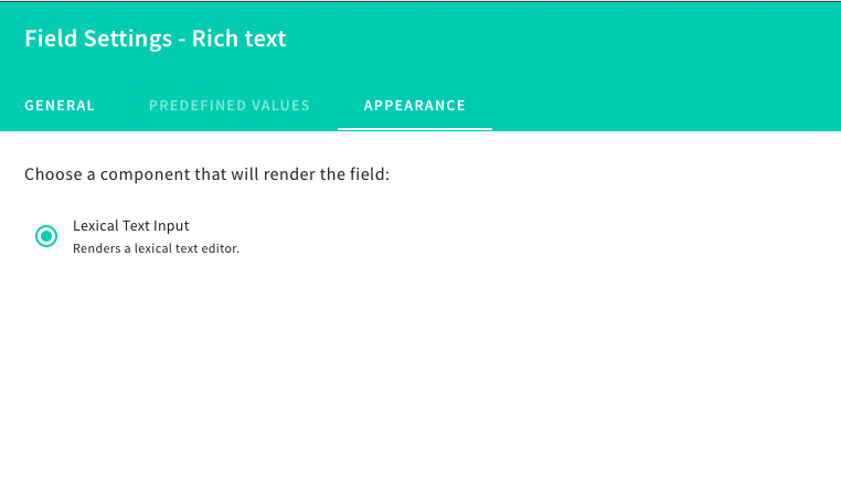 Lexical editor as default Rich Text field option in Headless CMS